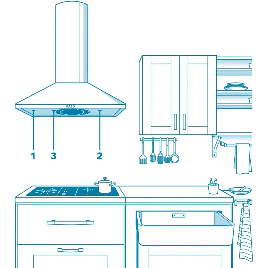 Annotated diagram of kitchen cleaning protocols